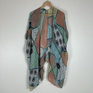 VIVANTE Maude Kimono Cardigan Colorful Patchwork Artsy Ecletic Hippie Boho OS